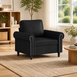 Relaxing Black Faux Leather Armchair for Your Living Space