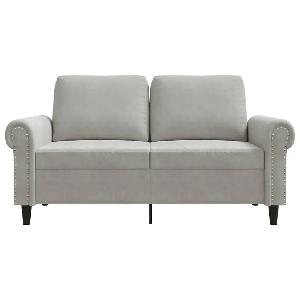 2-Seater Sofa Grey Velvet 120cm Modern Living Room Couch Comfortable Padded