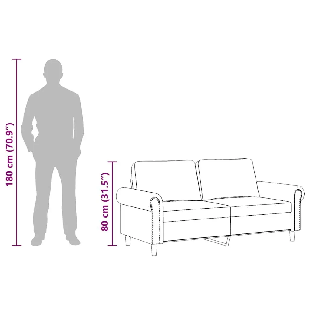 2-Seater Sofa 140cm Grey Velvet Upholstered Modern Living Room Couch