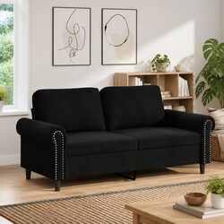 Enhance Your Living Space with a Modern Black 2-Seater Sofa