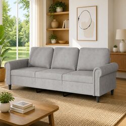 Enhance Your Living Space with a Grey Velvet 3-Seater Sofa