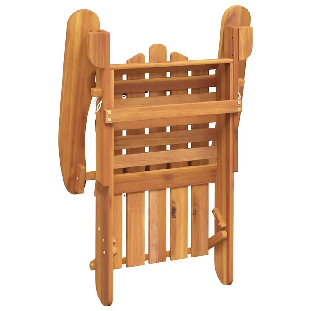 Adirondack Garden Chair Solid Acacia Wood Outdoor Lounger with Footrest
