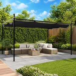 Anthracite Pergola Canopy for Outdoor Living