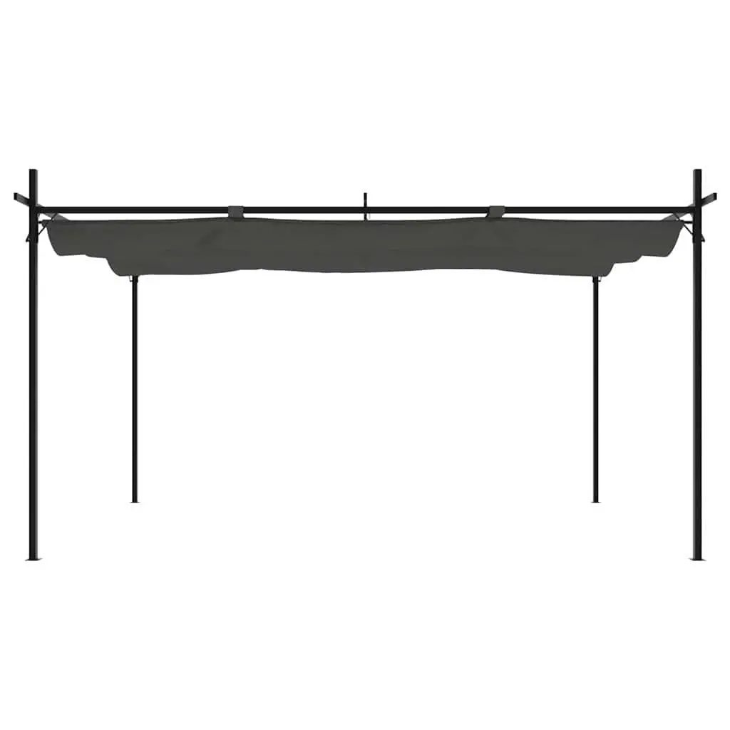 Retractable Roof Pergola 395L x 292W x 230H cm Anthracite Outdoor Canopy Shelter