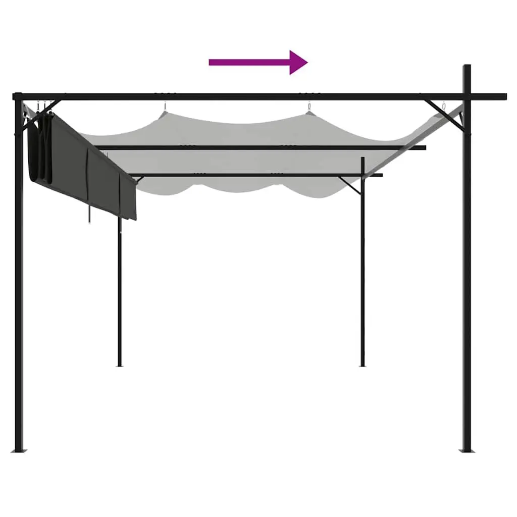 Retractable Roof Pergola 395L x 292W x 230H cm Anthracite Outdoor Canopy Shelter