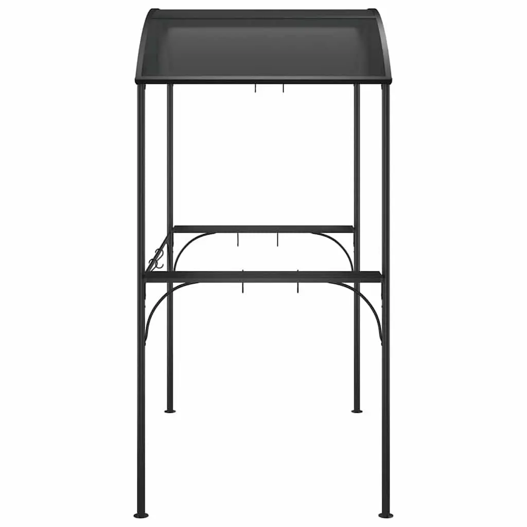 BBQ Gazebo 220x115x230cm Steel Frame with Side Shelves and Hanging Bars for Outdoor Entertaining
