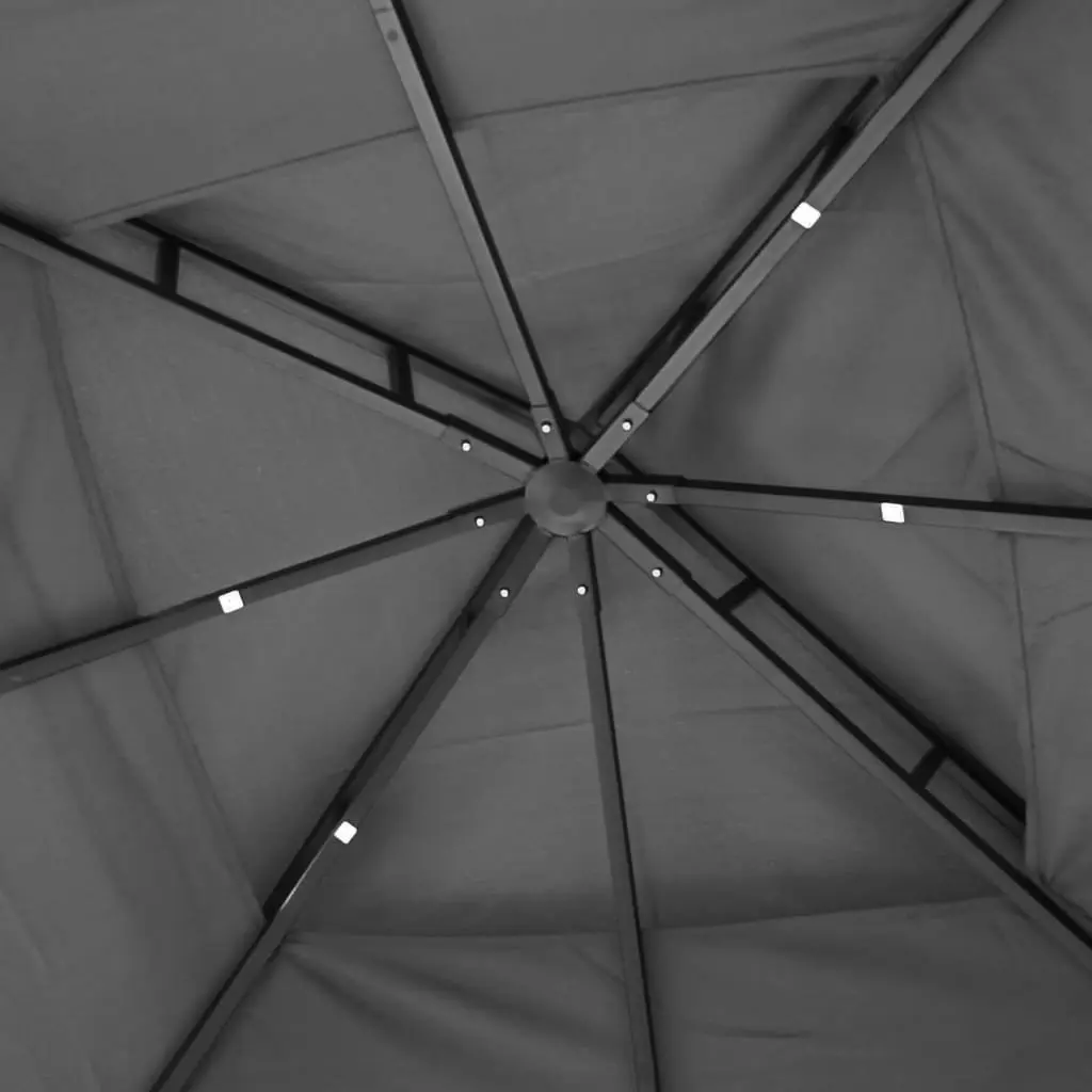 Gazebo 300x300cm Steel Frame Double-Tiered Roof Water-Resistant with Mesh Sidewalls