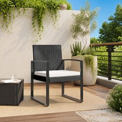 Stylish Black Rattan Garden Chairs - 2 Piece Set
