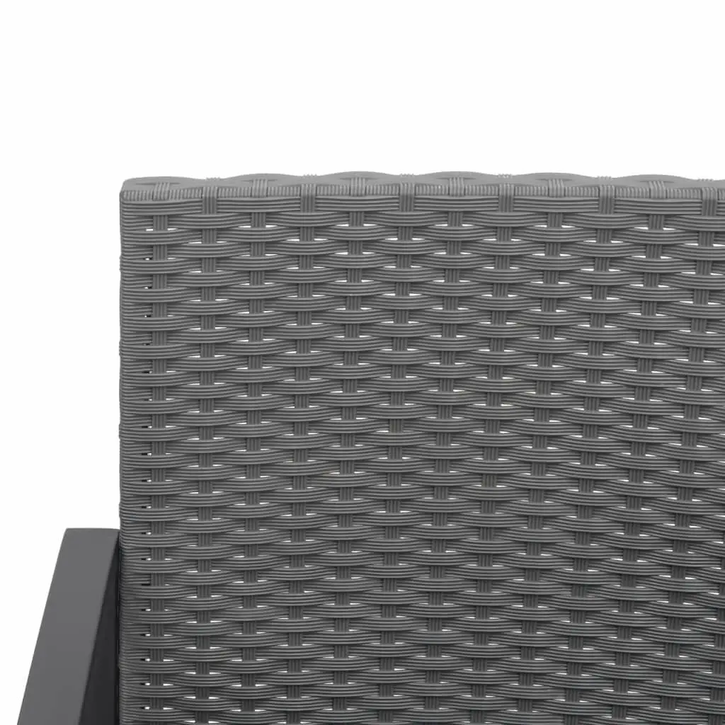 Garden Dining Set 3 Piece Grey Outdoor Furniture Rattan Chairs Table with Cushions