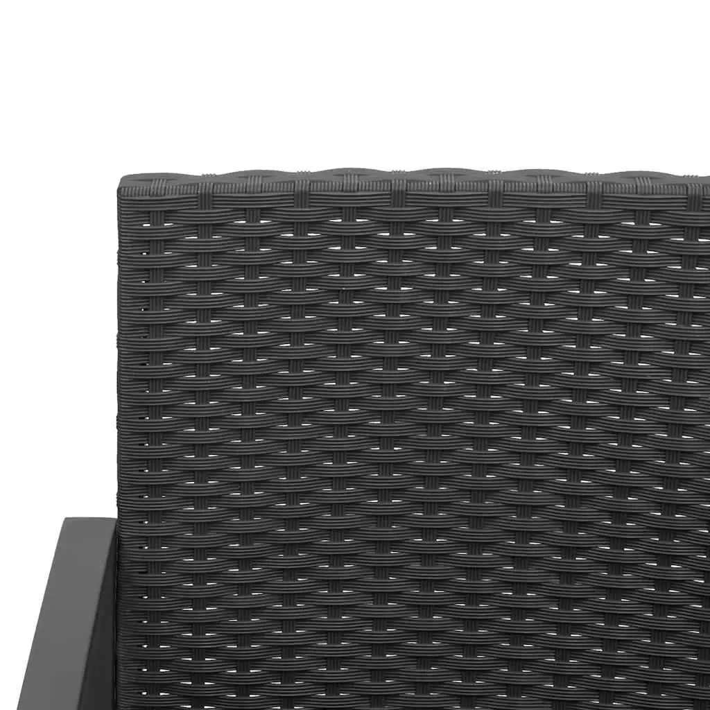 2-Seater Garden Bench with Cushions Outdoor Seating Patio Furniture Black