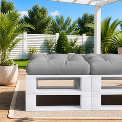 Enhance Your Space with Grey Pallet Cushion 50x50x12 cm