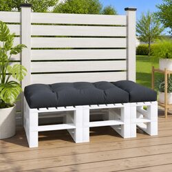 Stylish Grey Pallet Cushion 120x80x12 cm for Your Garden
