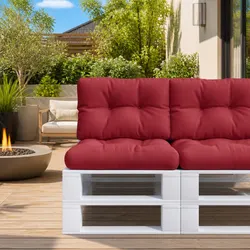Pallet Cushions 2 pcs Red Outdoor Garden Furniture Sofa Seating Pads Decor