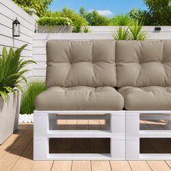 Pallet Cushions 2 Pieces Taupe Outdoor Garden Sofa Seating Pad Comfort Filling