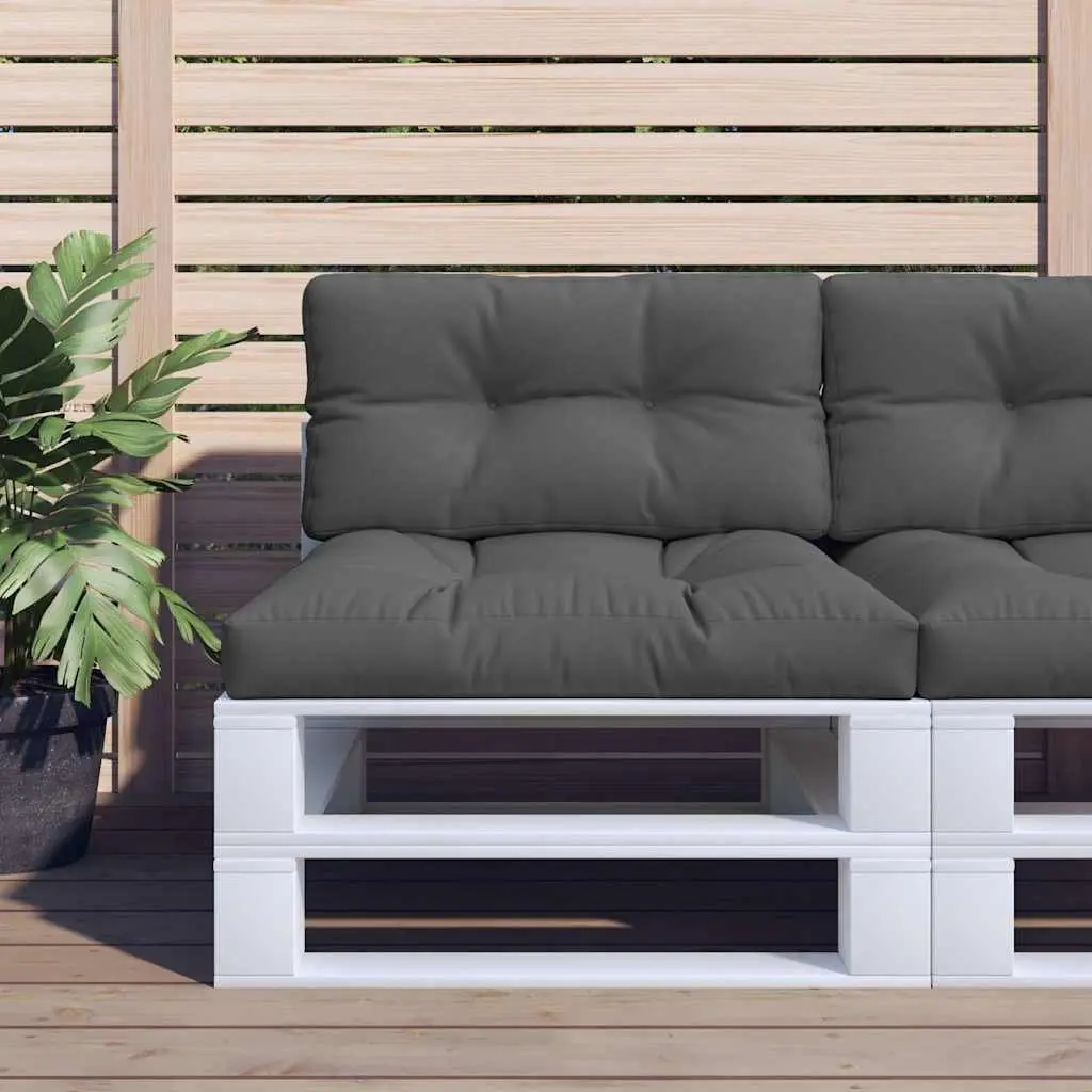 Pallet Cushions 2 Pieces Anthracite Durable Polyester Fabric Soft Filling