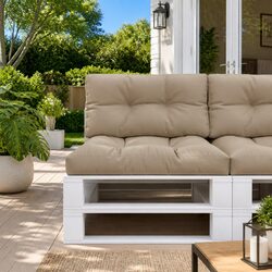 Elevate Your Space with Taupe Pallet Cushions 2 pcs