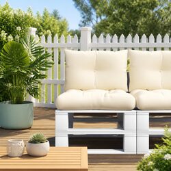 Enhance Your Garden Sofa with Cream Pallet Cushions - 2 pcs