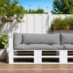 Pallet Cushions 3 pcs Grey Fabric Outdoor Garden Sofa Seat Pad Filler