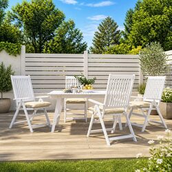 Chair Cushions 4 Pieces Cream Outdoor Garden Patio Seat Pad Oxford Fabric