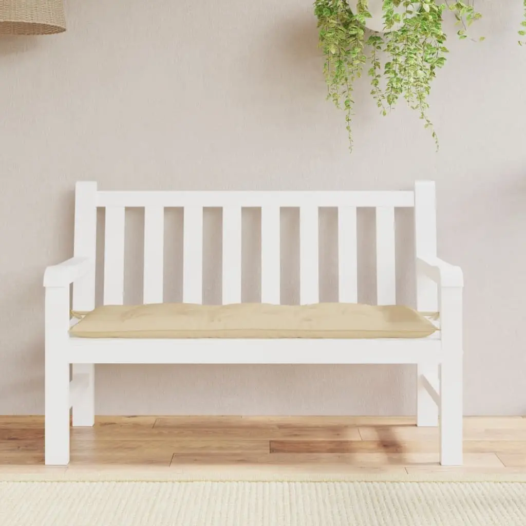 Garden Bench Cushion 120 x 50 cm Beige Water-Resistant Oxford Fabric