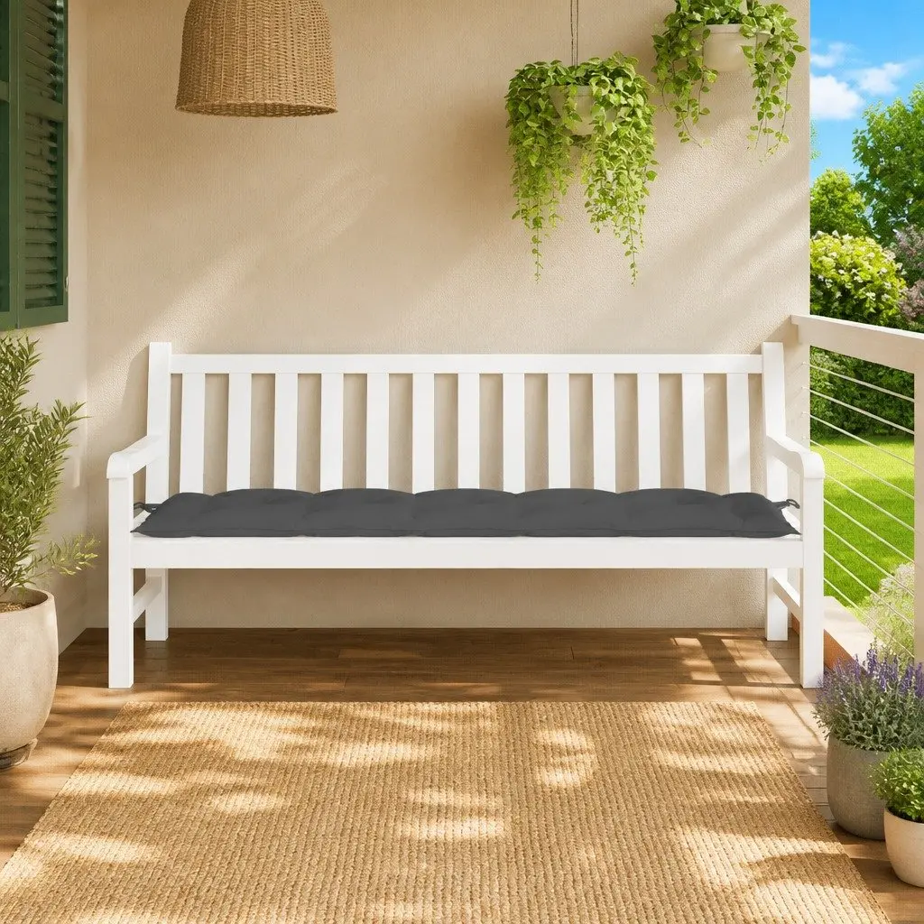 Garden Bench Cushion 180x50x7cm Anthracite Oxford Fabric Water-Resistant Non-Slip
