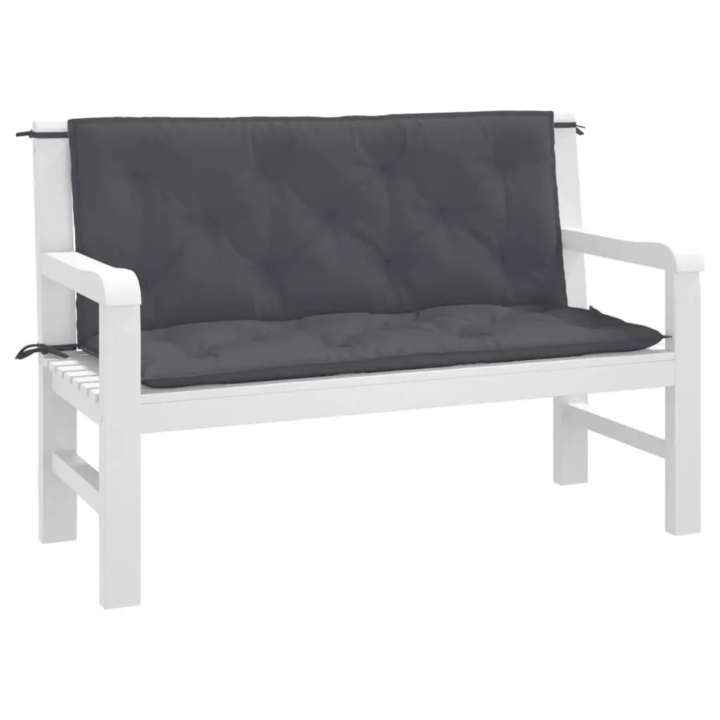 Garden Bench Cushions 120x50cm 2pcs Oxford Fabric Anthracite Water-Resistant Non-Slip