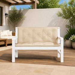 Comfortable Garden Bench Cushions Set of 2 in Beige