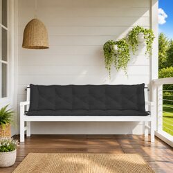 Garden Bench Cushions 2pcs Black