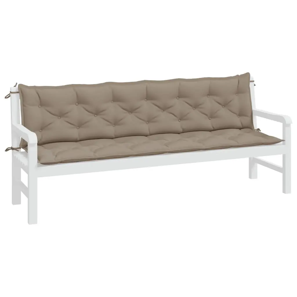 Garden Bench Cushions 2 pcs Taupe Oxford Fabric Water Resistant Soft Filling