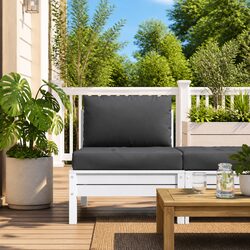 Outdoor Garden Sofa Seat Pads 2pc Anthracite Oxford Fabric