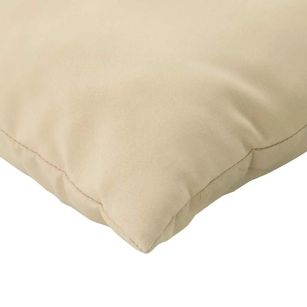 Beige Outdoor Garden Sofa Seat Pad 2 Pieces Durable Oxford Fabric Pallet Cushions