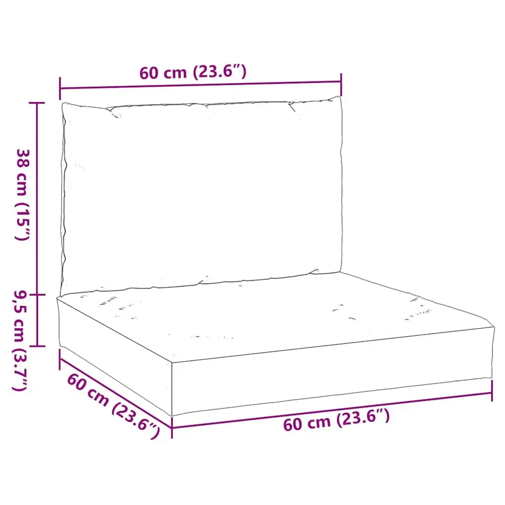 Beige Outdoor Garden Sofa Seat Pad 2 Pieces Durable Oxford Fabric Pallet Cushions
