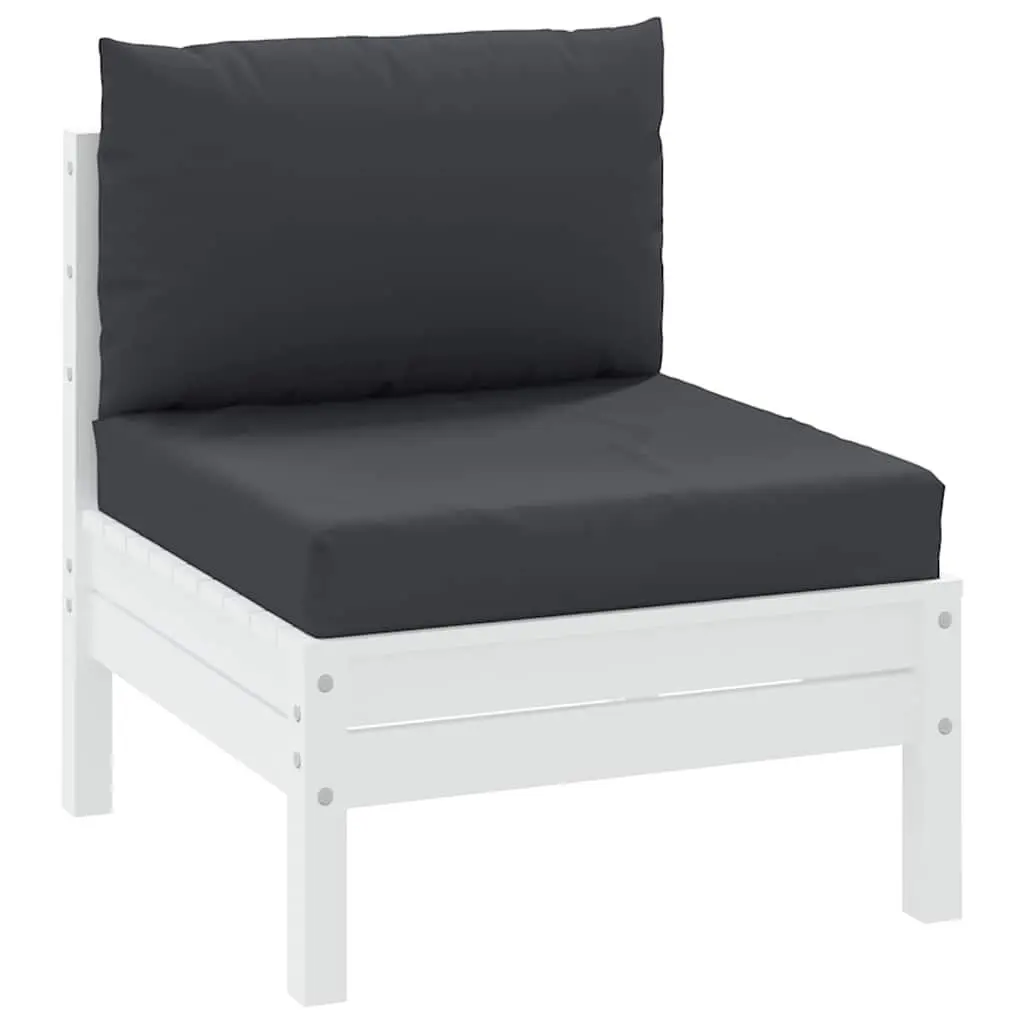 Outdoor Sofa Seat Pad Black Oxford Fabric Pallet Cushions 2 Pieces