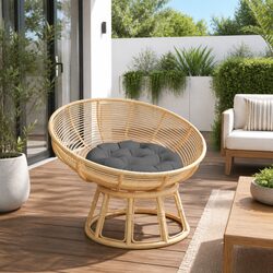 Stylish Round Anthracite Cushion 60cm for Garden Spaces