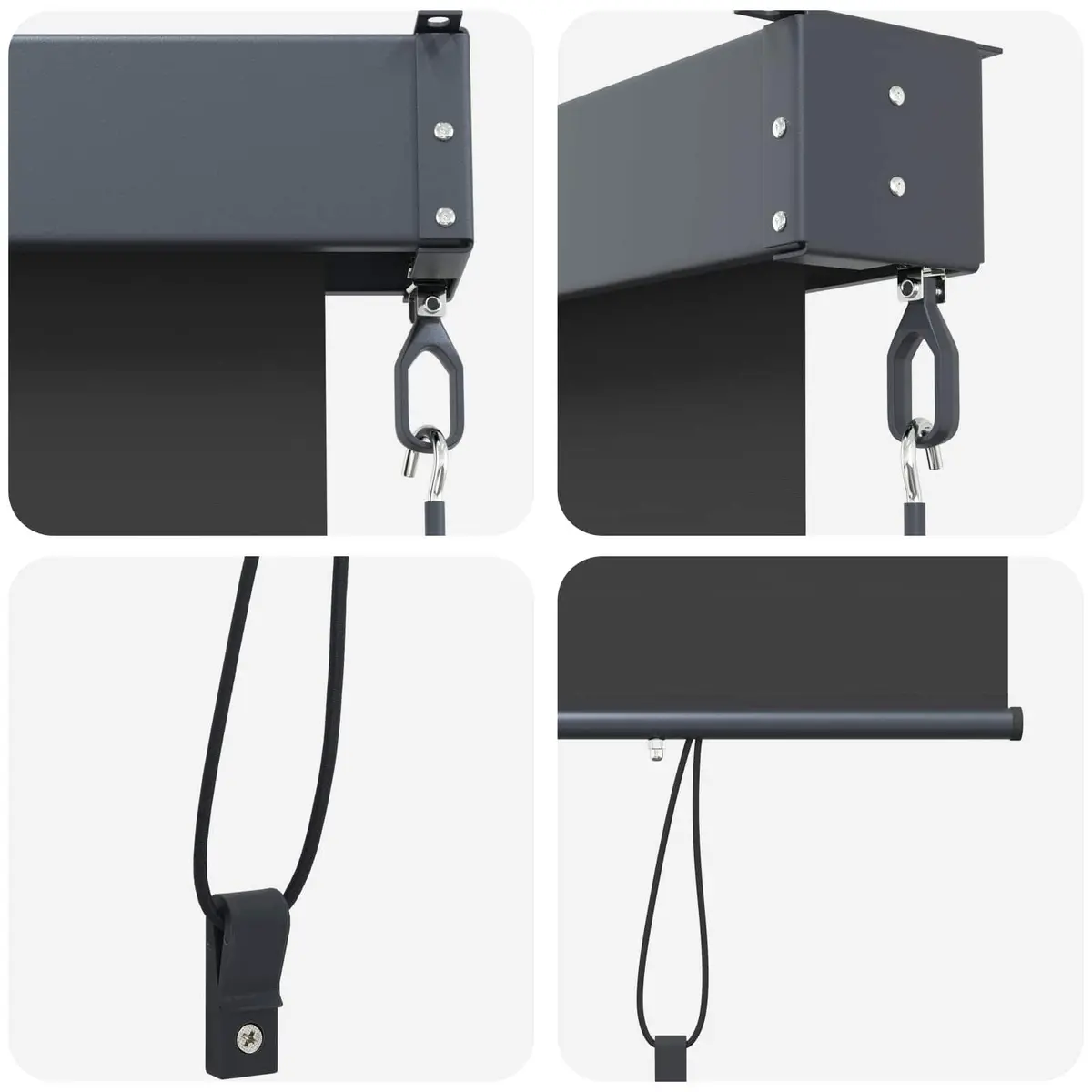Outdoor Roller Blind 180 x 250 cm UV Protection Manual Hand Crank