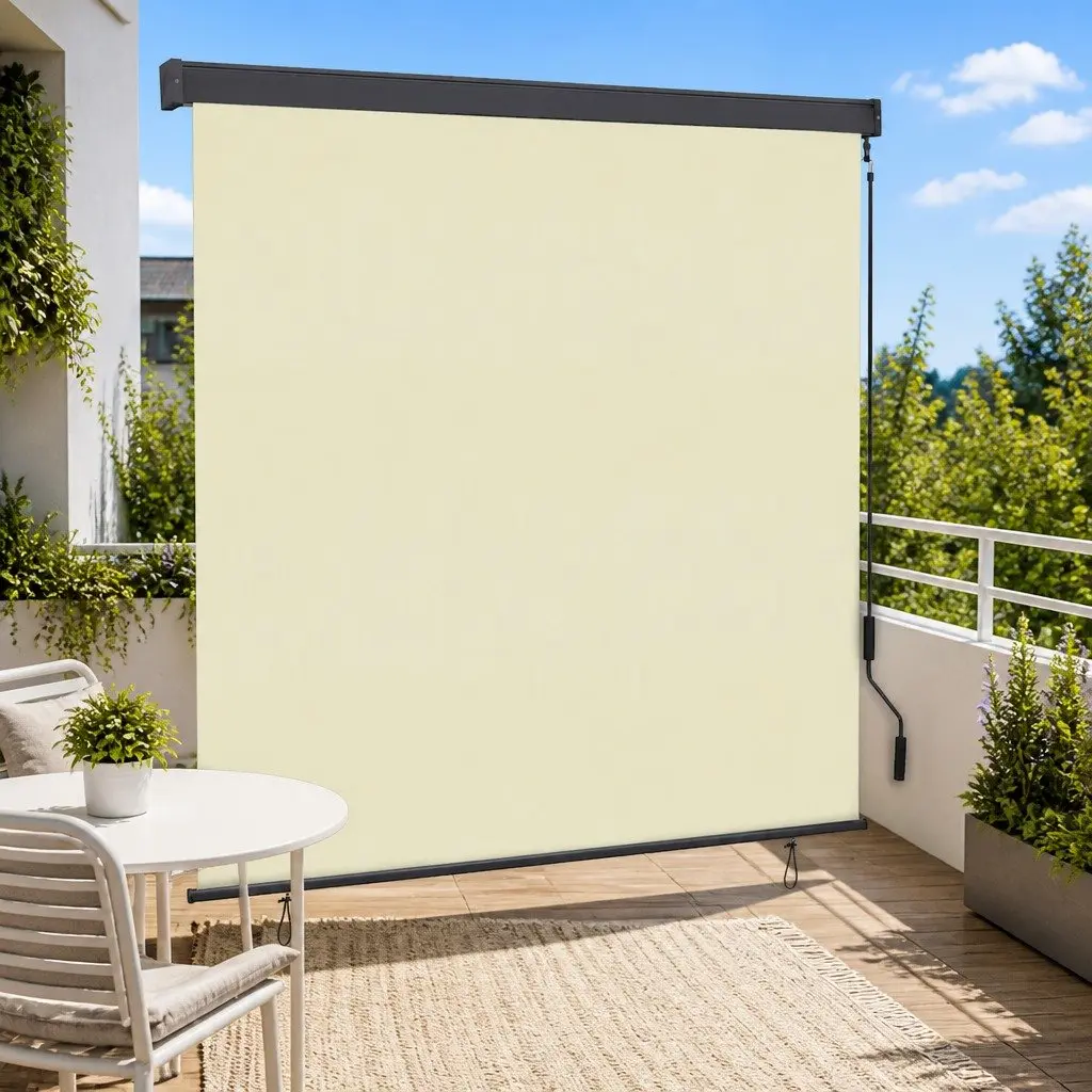 Outdoor Roller Blind 180 x 250 cm UV Protection Hand Crank