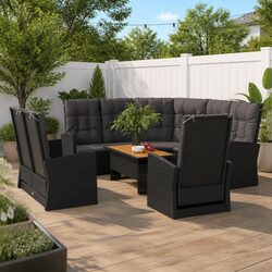 Enhance Your Outdoors with a 4 Piece Black Lounge Set