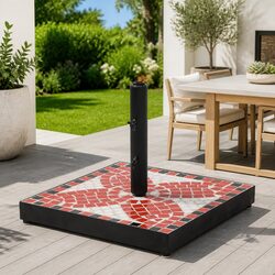 Terracotta Square Umbrella Stand for Patio Elegance