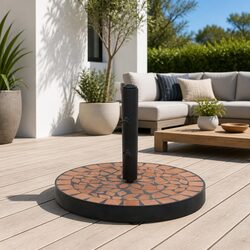 Parasol Base Round Terracotta Outdoor Umbrella Stand Weight Garden Patio