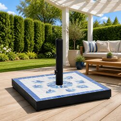 Enhance Your Outdoor Space with a Blue White Umbrella Base