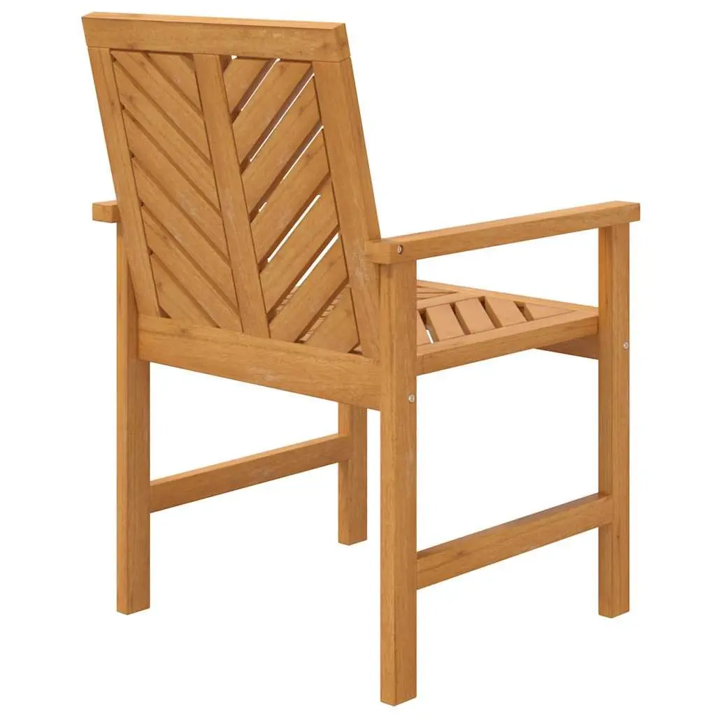 Outdoor Dining Chairs Set 2 pcs Solid Wood Acacia Garden Patio Seating Armrest