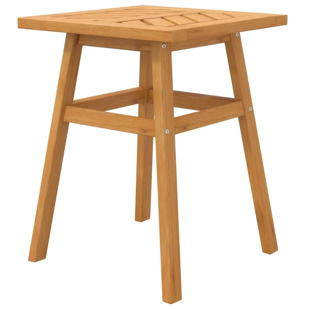 Wooden Side Table 45x45x60cm Garden Patio Outdoor Furniture Acacia Chevron Top