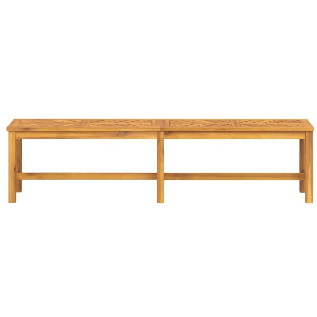 Garden Bench 180cm Solid Acacia Wood Fishbone Pattern Slats Brown Outdoor Seating