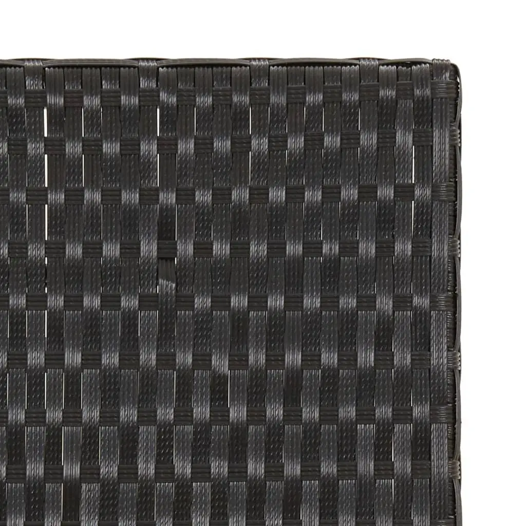Folding Outdoor Table Black 45x35x32 cm Garden Patio Furniture Poly Rattan