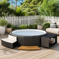 Outdoor Garden Hot Tub Surround with Bench and Storage