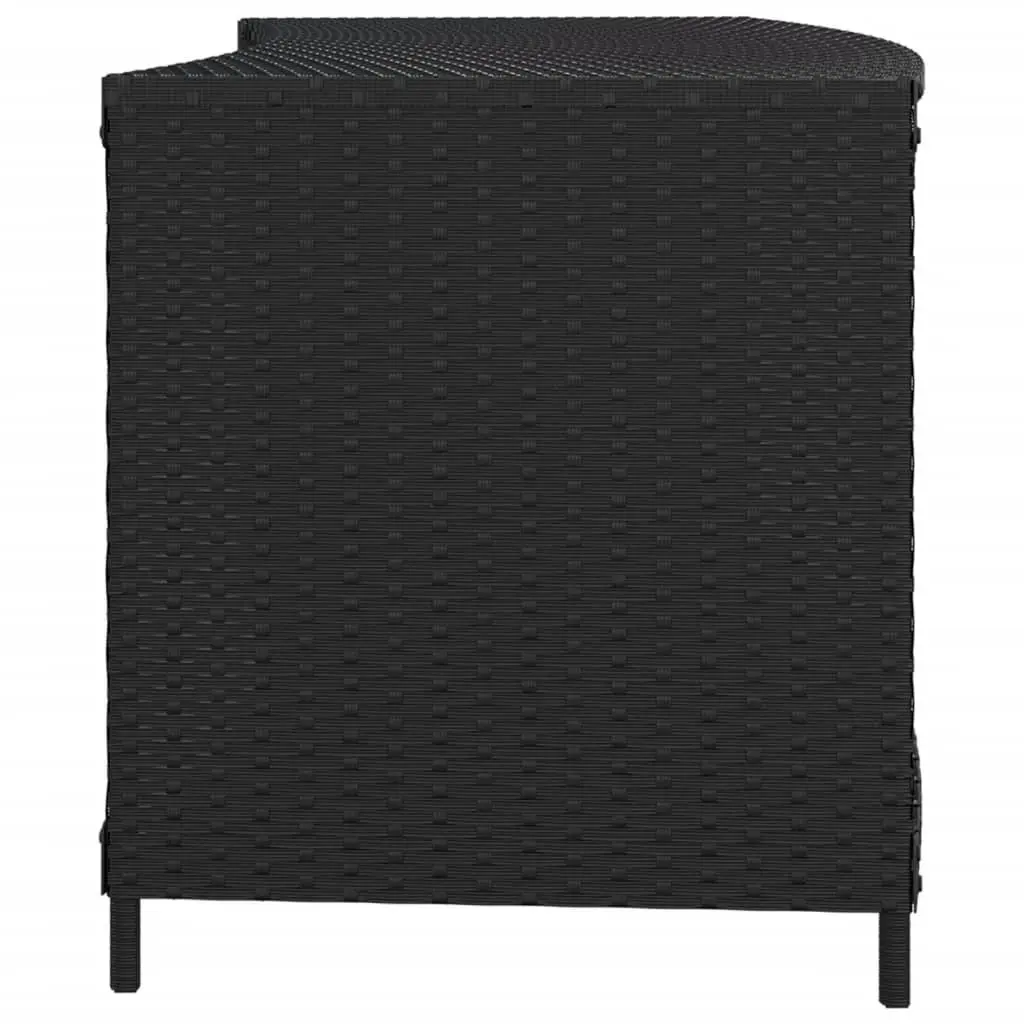 Outdoor Storage Unit 2 Piece Black Rattan Organiser Shelves Weather Resistant