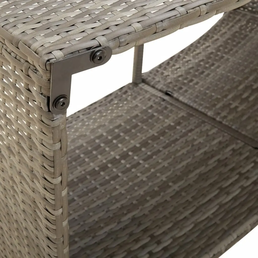 Outdoor Storage Shelves 2pcs Grey Weather Resistant PE Rattan Organiser Unit