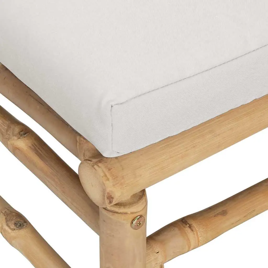 3 Piece Garden Lounge Set Bamboo Outdoor Sofa Cushions