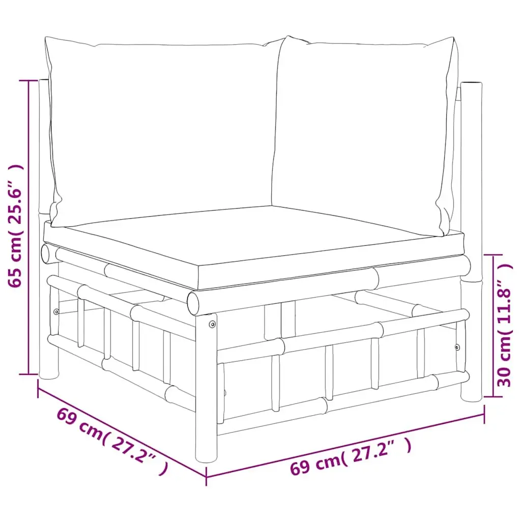 Outdoor Corner Sofa Set with Cushions and Backrest