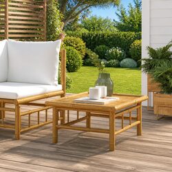 Elegant Bamboo Patio Table for Outdoor Enjoyment 65x55x30cm